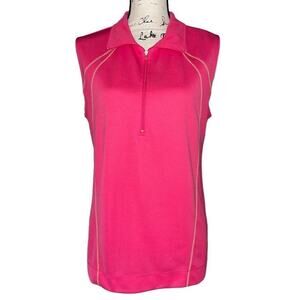 Puresilver hot pink sleeveless collared blouse large‎